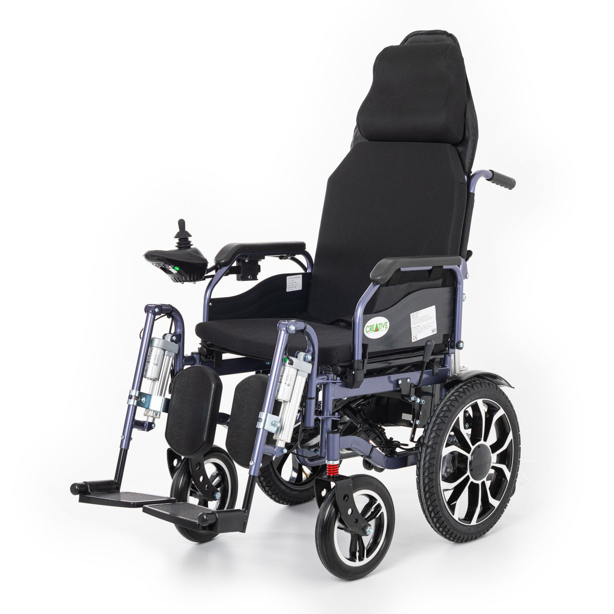 Creative CR-8012 Akülü Tekerlekli Sandalye Özellikli Motorlu Sırt Yatar ve Motorlu Ayak Kalkar (Havalı Minder) Hediyeli