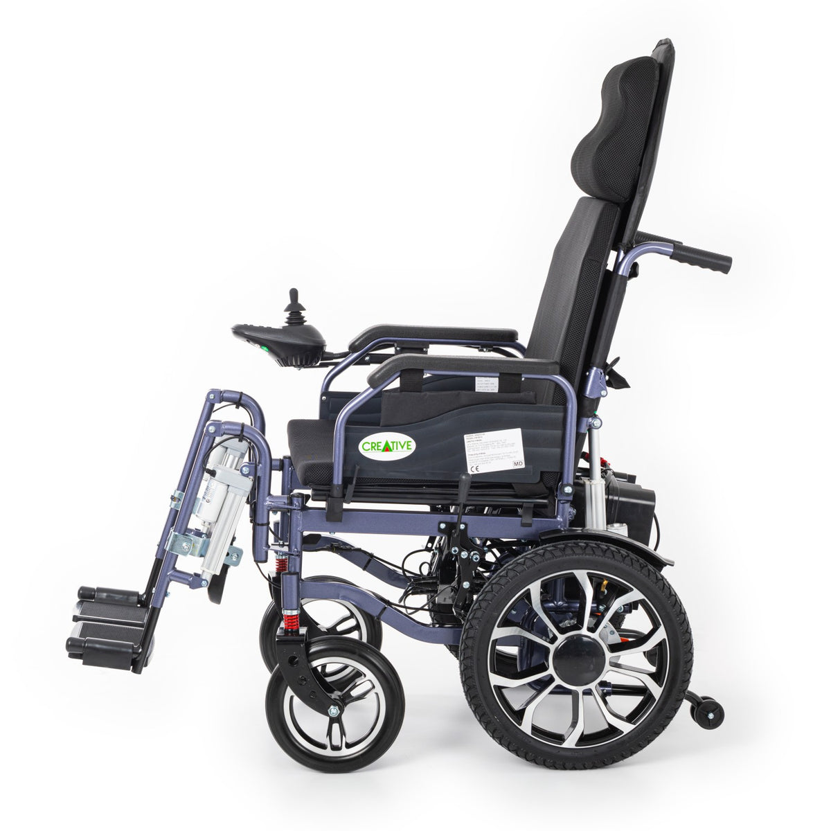 Creative CR-8012 Akülü Tekerlekli Sandalye Özellikli Motorlu Sırt Yatar ve Motorlu Ayak Kalkar (Havalı Minder) Hediyeli