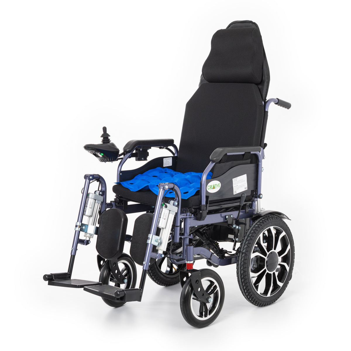 Creative CR-8012 Akülü Tekerlekli Sandalye Özellikli Motorlu Sırt Yatar ve Motorlu Ayak Kalkar (Havalı Minder) Hediyeli