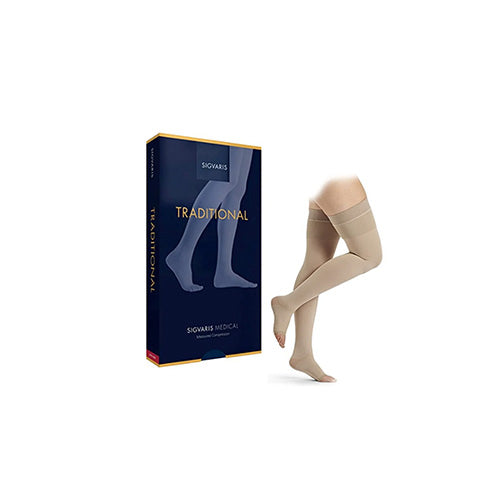 Sigvaris Tradational 503 Series / Knee Groin Middle Silicone / Ccl2 Open Toe