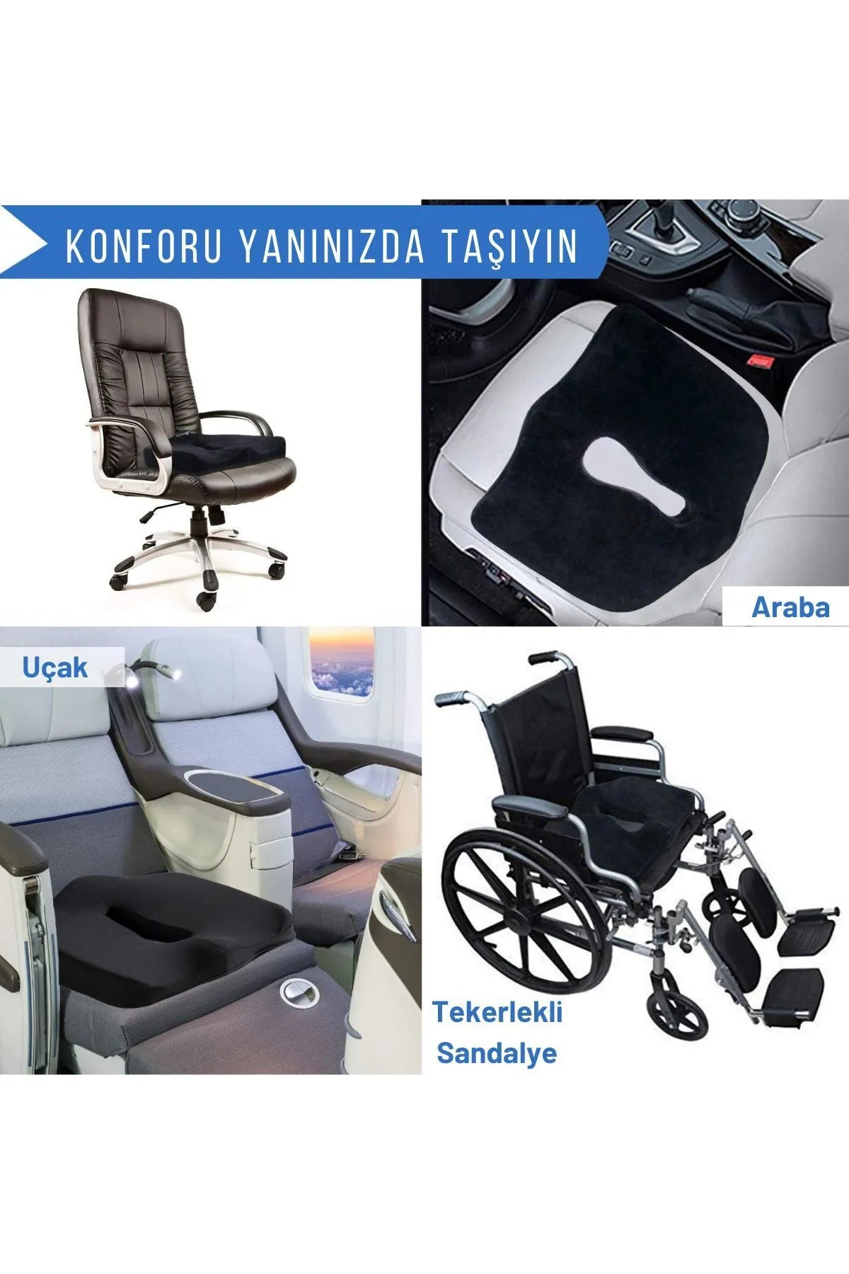 Posture Minder Ortopedik Hafızalı Dik Oturuş Minderi Oturma Bölgesi Sorunları İçin