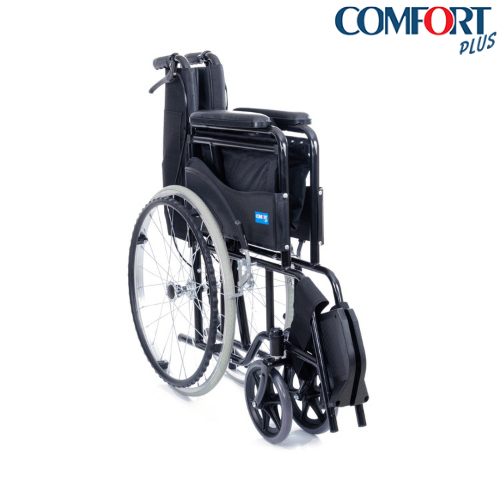 كرسي متحرك قياسي من القماش الأسود Comfort Plus 