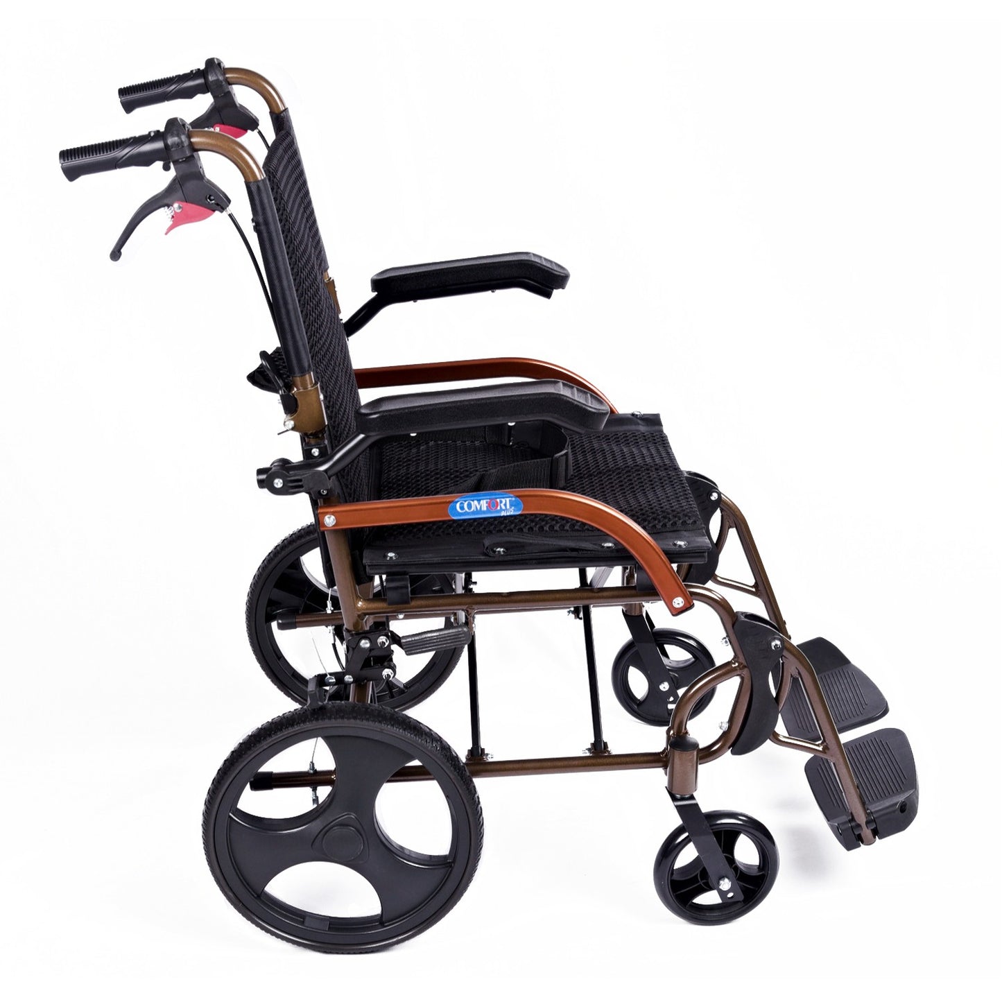 Comfort Plus GK86LABJ-12 Jet Black Transfer Aluminum Wheelchair 