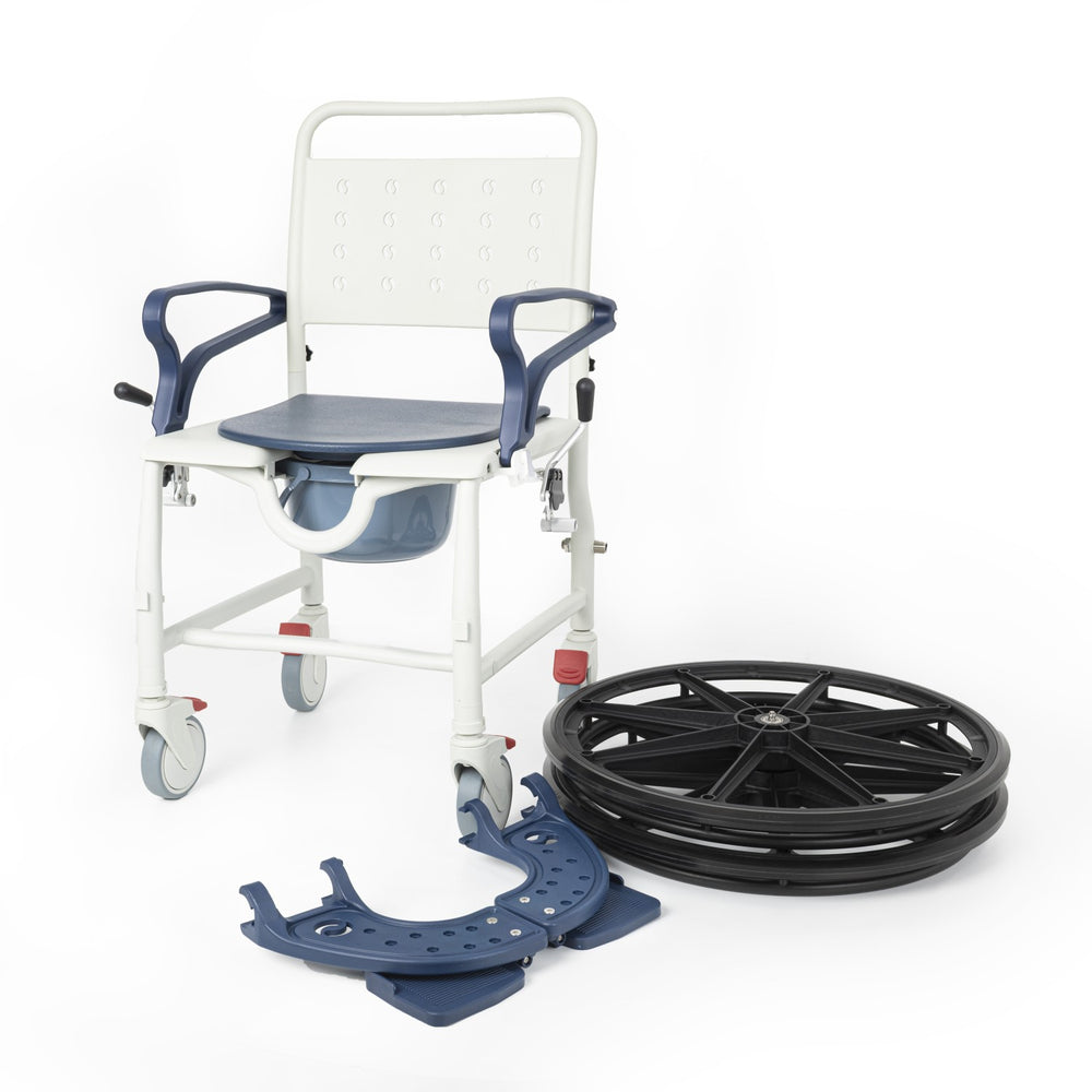 Comfort Plus DM-8088B Banyo ve Tuvalet Sandalyesi (Lacivert) (6 Tekerlekli)