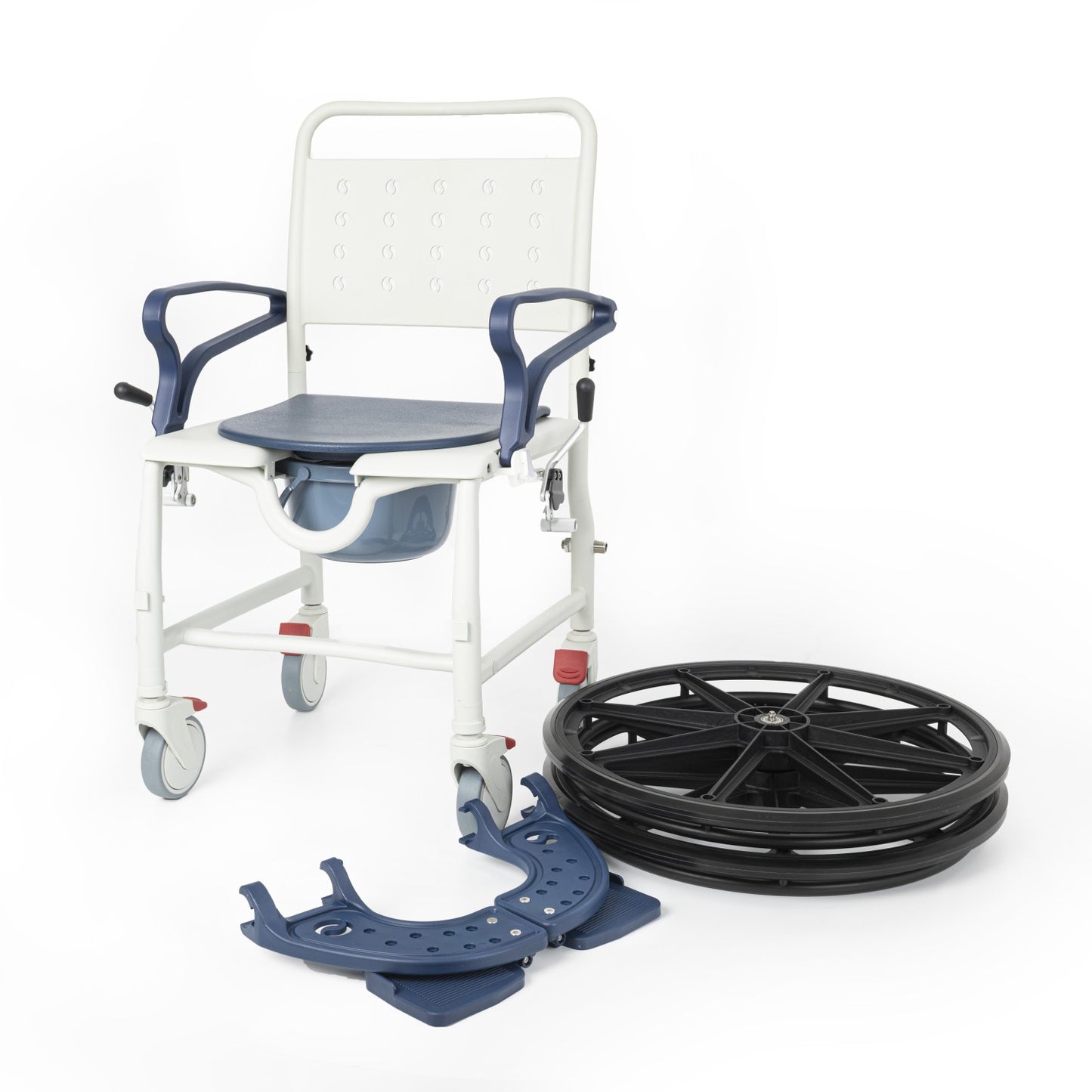 Comfort Plus DM-8088B Banyo ve Tuvalet Sandalyesi (Lacivert) (6 Tekerlekli)