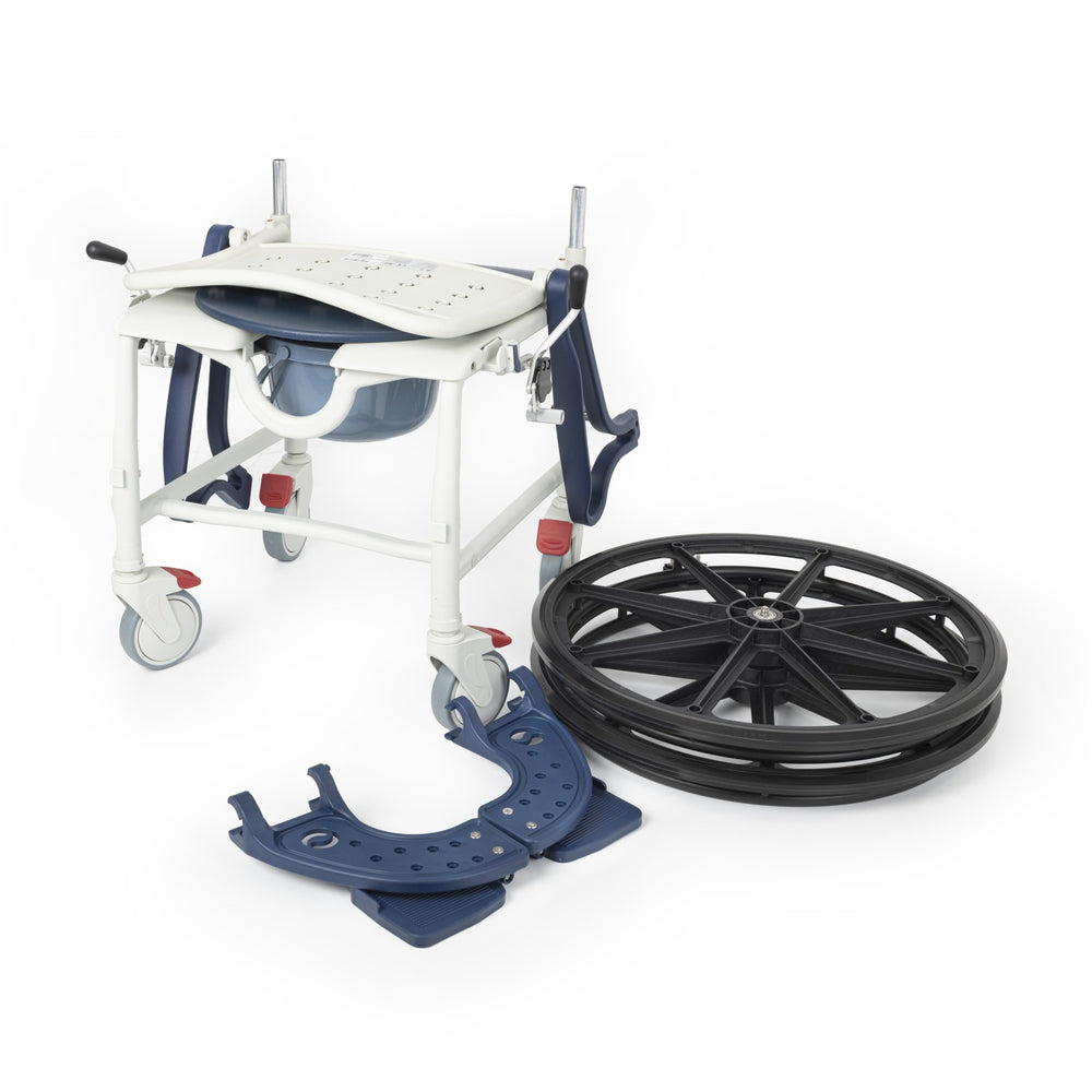 Comfort Plus DM-8088B Banyo ve Tuvalet Sandalyesi (Lacivert) (6 Tekerlekli)