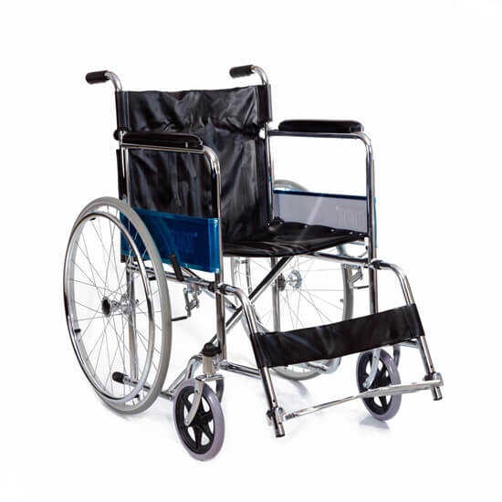 Comfort Plus DM-809 Leather Nickel Coated Standard Wheelchair