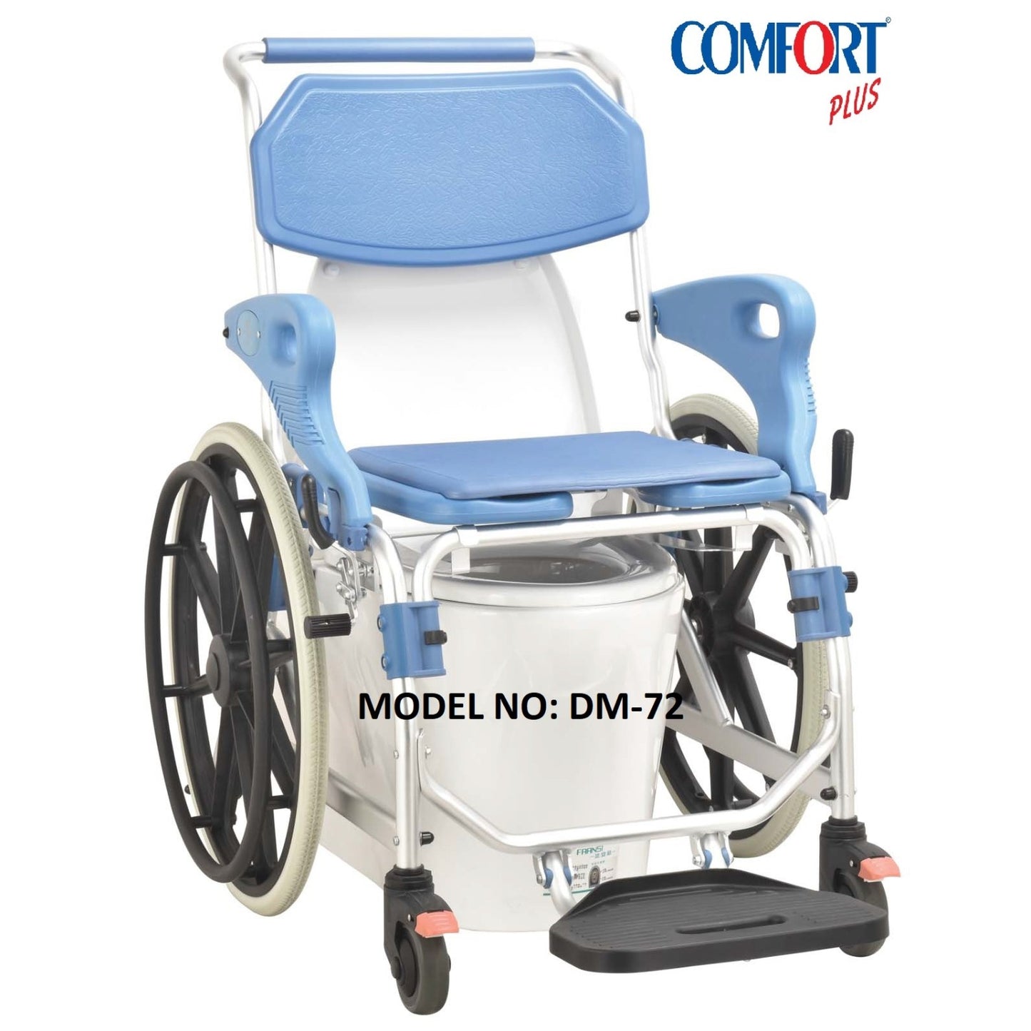 Dm-72 كرسي متحرك مع حمام ومرحاض يتميز بصندوق غير مفتوح العلامة التجارية الجديدة Comfort Plus 