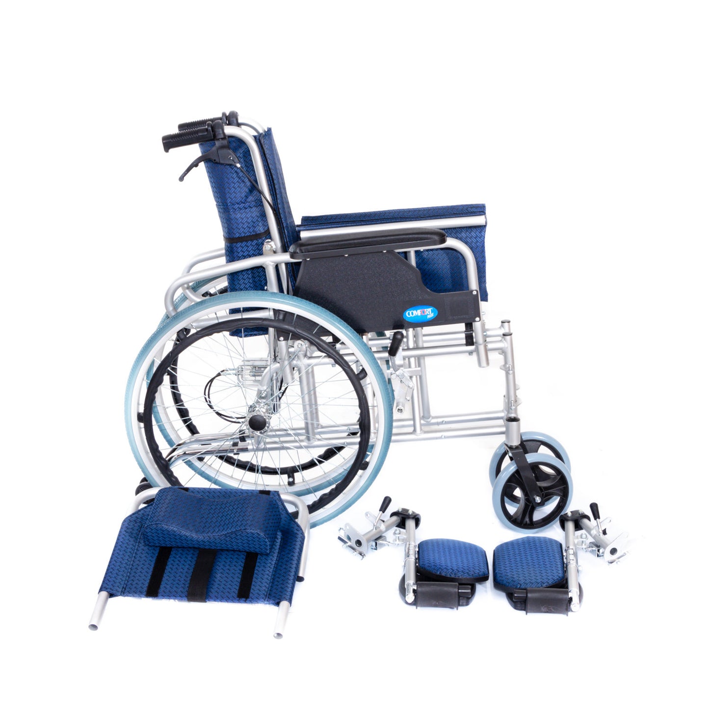 Comfort Plus KY954LGC-46 Aluminum Wheelchair with Reclining Back and Footrest