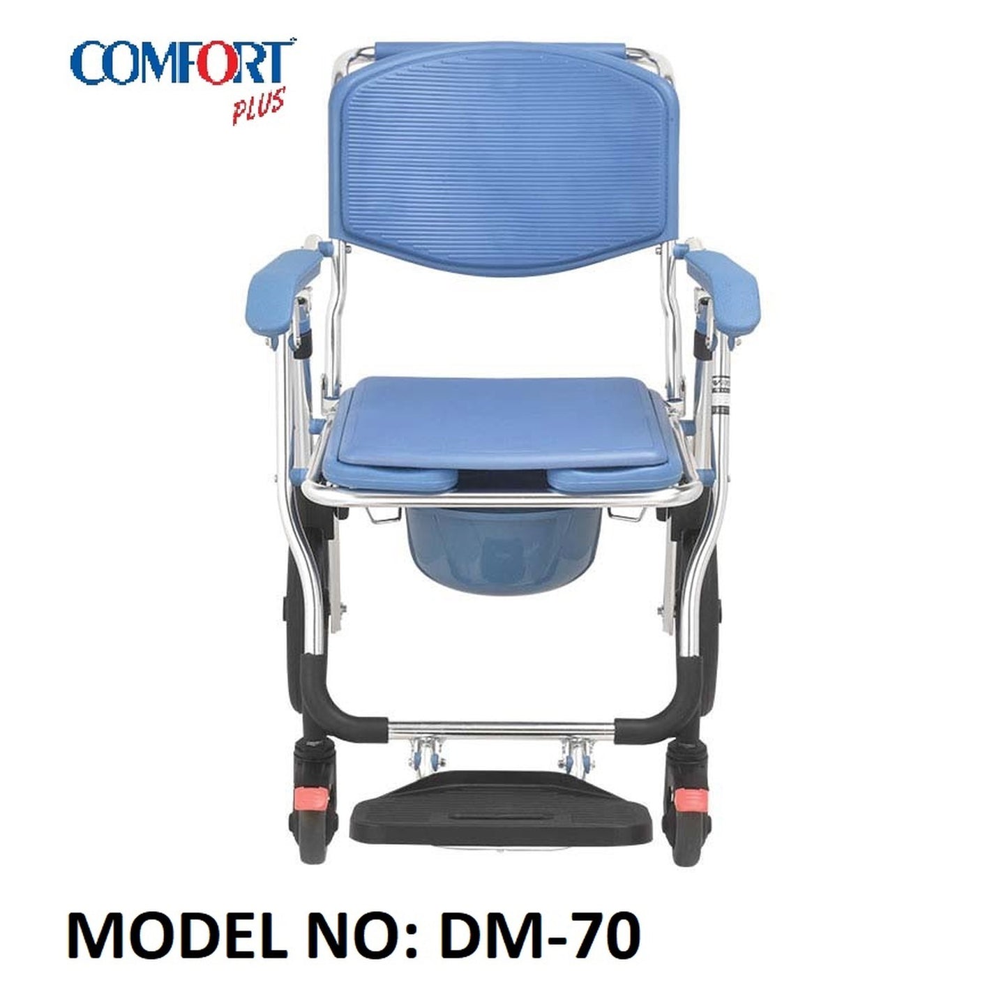 ميزات الكرسي المتحرك Comfort Plus Dm-70 مع حمام ومرحاض DM-70 