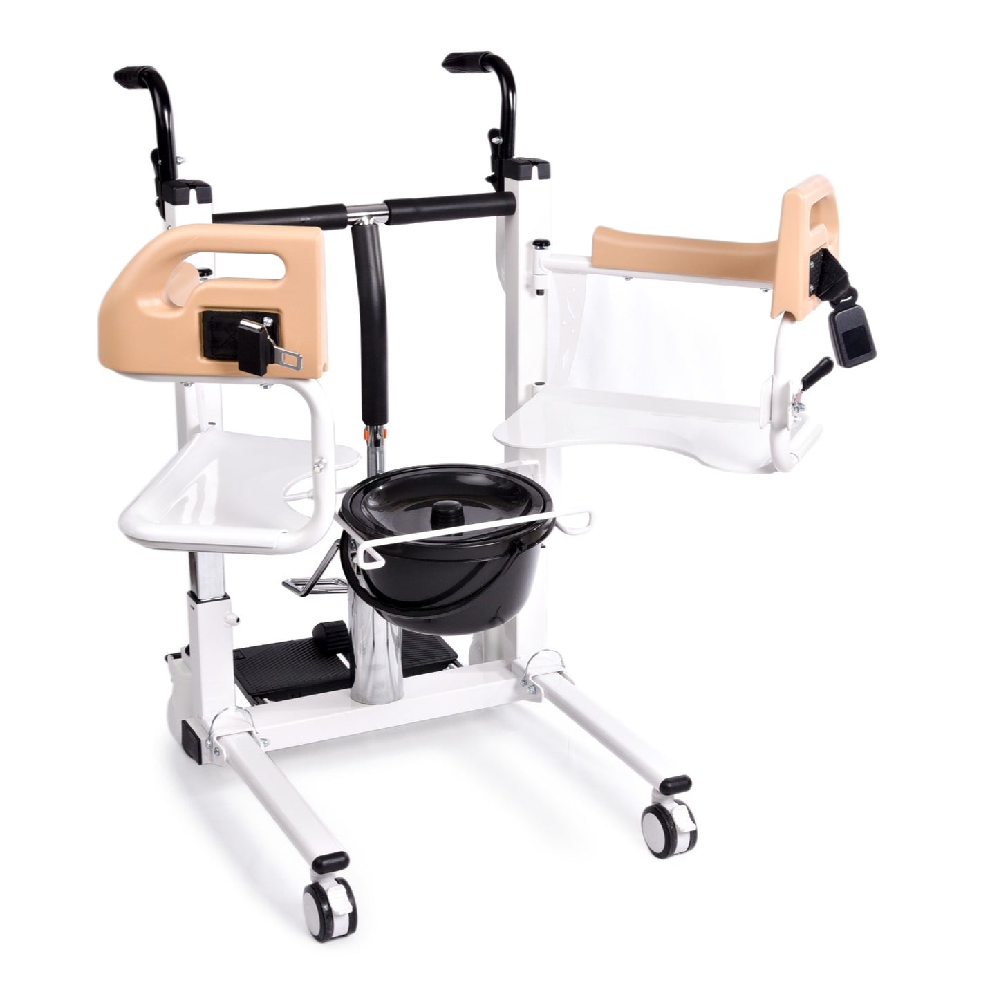 Comfort Plus DM-160 Toilet Wheelchair (MANUAL) with Foot Pedal 