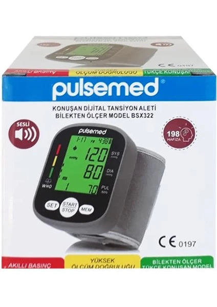 Pulsemed Digital Talking Wrist Blood Pressure Monitor BSX322