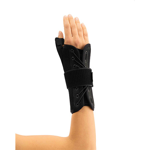 STATIC THUMB SUPPORTED WRIST SPLINT BLACK SIZE FREE (AIRTEX FABRIC)