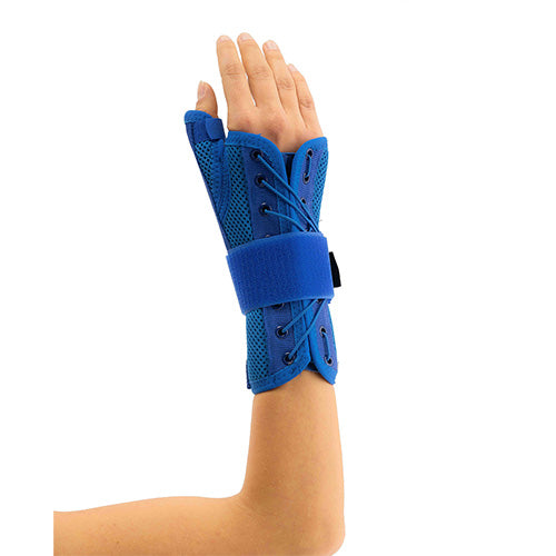 STATIC THUMB SUPPORTED WRIST SPLINT BLUE UNSIZE (AIRTEX FABRIC)