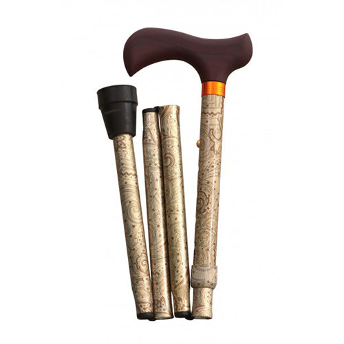 Fashion foldable beige walking stick