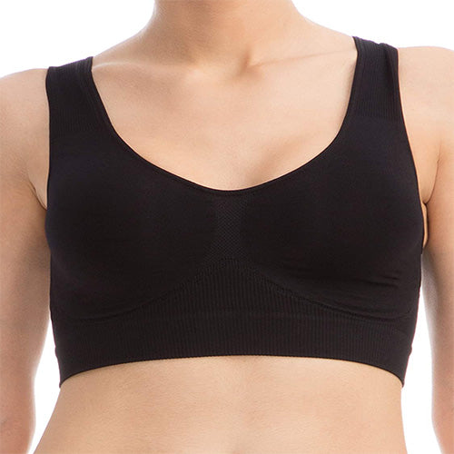 Elastic Padded Bra with Breast Support Effect Wide Shoulder Upper Band 